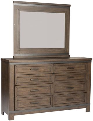 Liberty Furniture Thornwood Hills Rock Beaten Gray Dresser & Mirror