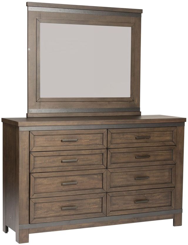 Liberty Furniture Thornwood Hills Rock Beaten Gray Dresser & Mirror 0