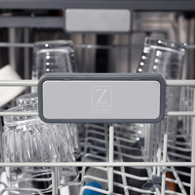 Zline Autograph Edition 24" Black Stainless Steel with Champagne Bronze Handle Built In Top Control Dishwasher 5