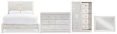 Signature Design by Ashley® Paxberry 4-Piece Whitewash Queen Panel Bed Set