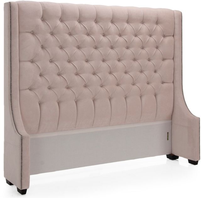 Decor-Rest® Furniture LTD 90 Beige Fabric Queen Headboard and Base 1