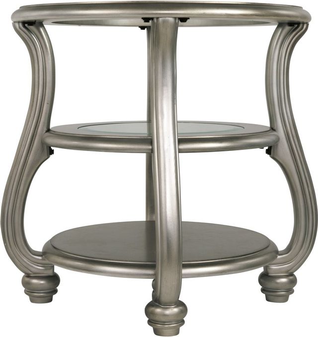 Signature Design by Ashley® Coralayne Silver Finish Round End Table 1