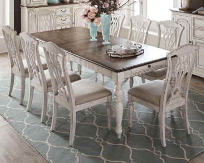 white 9 piece dining table set