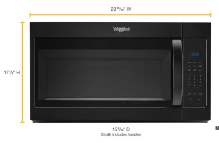 Whirlpool® 1.7 Cu. Ft. Black Over The Range Microwave 2