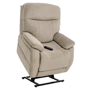 Mega Motion Velvety Natural Power Reclining Lay-Flat Lift Chair with Heat