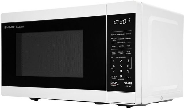 Sharp 0.7-cu ft 700-Watt Countertop Microwave (White) in the Countertop  Microwaves department at