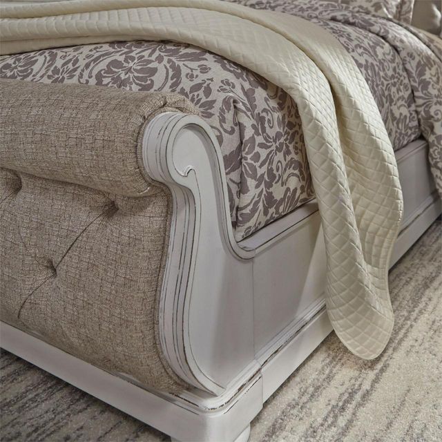 Liberty Furniture Magnolia Manor Antique White King Upholstered Sleigh Bed 3