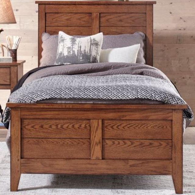 Liberty Grandpas Cabin Aged Oak Youth Twin Panel Bed-0