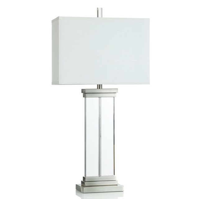 StyleCraft Dutchess Silver Clear Crystal Table Lamp