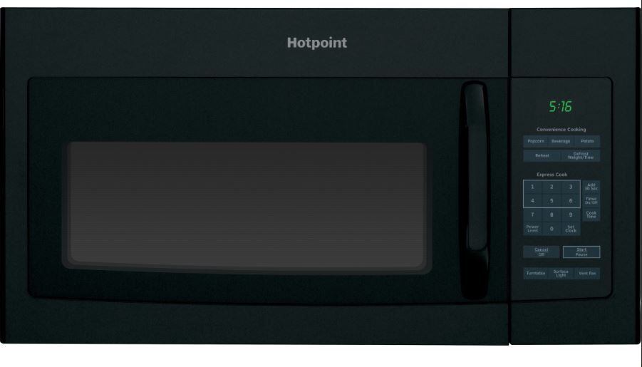 Hotpoint® 1.6 Cu. Ft. Black Over The Range Microwave