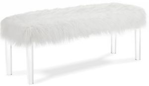 New Classic® Home Furnishings Marilyn White Faux Fur Bench