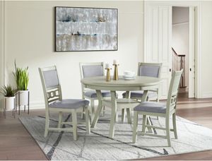 Elements Amherst Round Dining Table and 4 Side Chairs