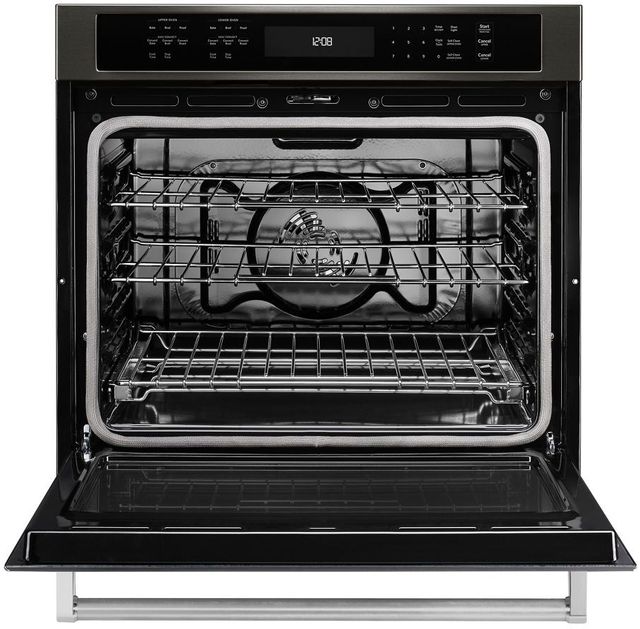 KitchenAid® 30" Black Stainless Steel with PrintShield™ Finish Electric Built In Single Oven-KOSE500EBS-1