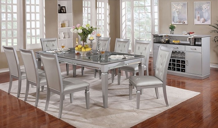 Furniture of America Alena Silver Dining Set Stylehouse