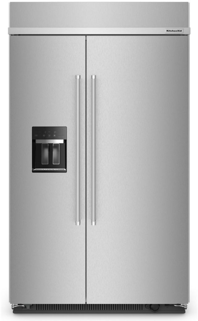 KitchenAid® 48 in. 29.4 Cu. Ft. Stainless Steel with PrintShield™ Finish Built In Counter Depth Side-by-Side Refrigerator-0