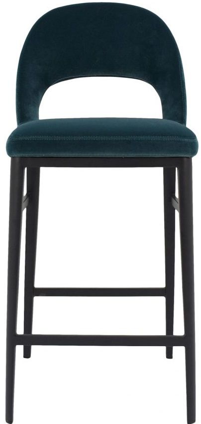 Moe's Home Collection Roger Teal Velvet Counter Height Stool 0