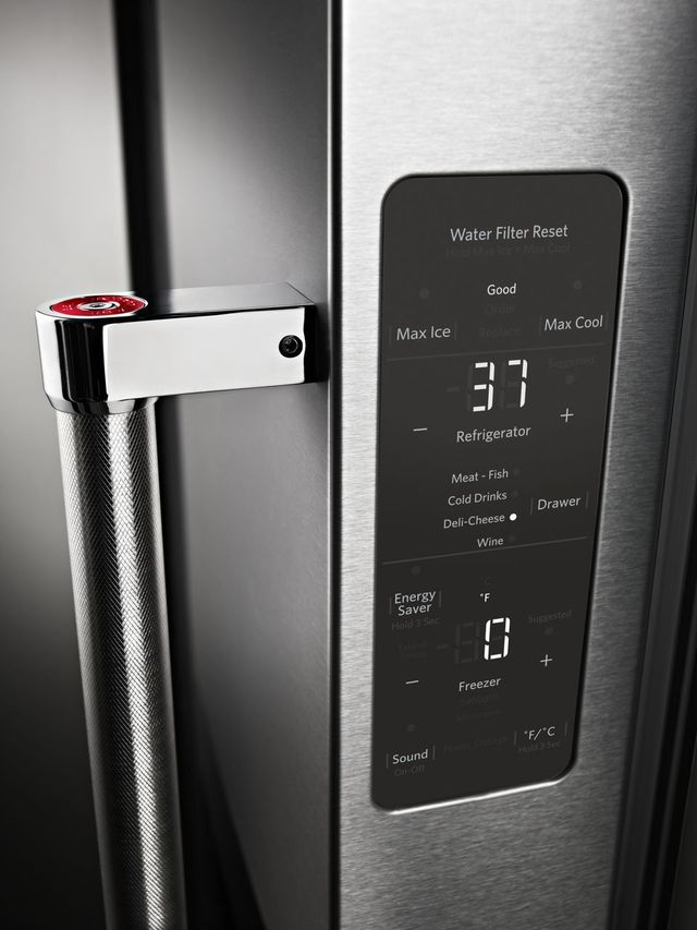 KitchenAid® 23.8 Cu. Ft. Black Stainless Steel with PrintShield™ Finish Counter Depth French Door Refrigerator 2