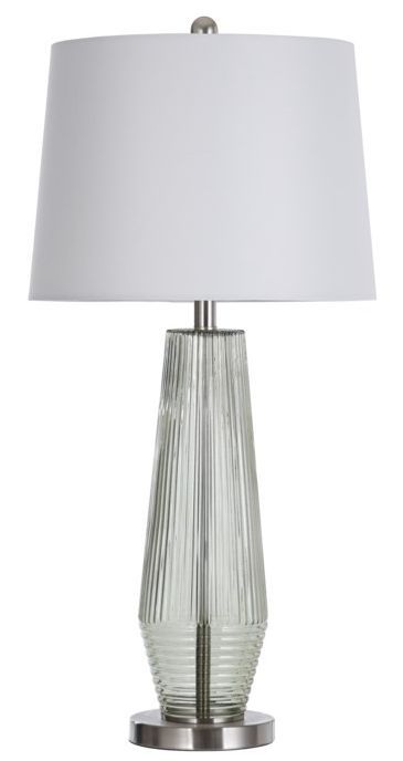 Stylecraft Eccles Green Ribbed Glass Table Lamp-0