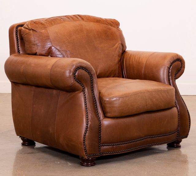 USA Premium Leather Furniture 9055 Brandy Gator All Leather Chair-0