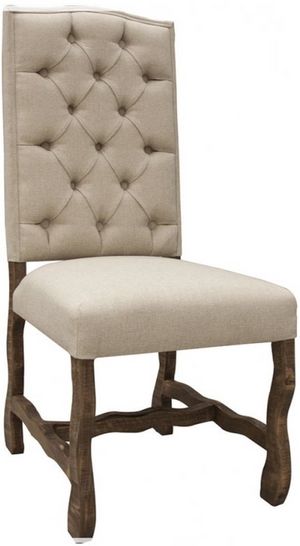 International Furniture Direct Marquez 2-Piece Beige/Brown Upholstered Dining Side Chair Set