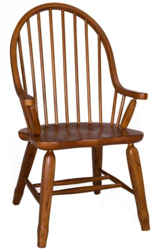 Liberty Treasures Rustic Oak Bow Back Arm Chair