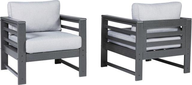 Signature Design by Ashley® Amora Charcoal Grey 2-Piece Lounge Chair Set 0