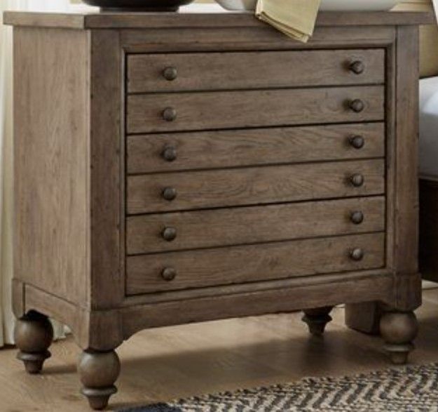 Liberty Americana Farmhouse Dusty Taupe Bedside Chest-0