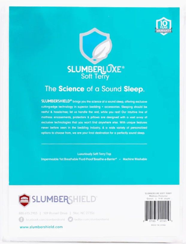 SlumberShield® SlumberLuxe® Soft Terry Queen Mattress Protector-1