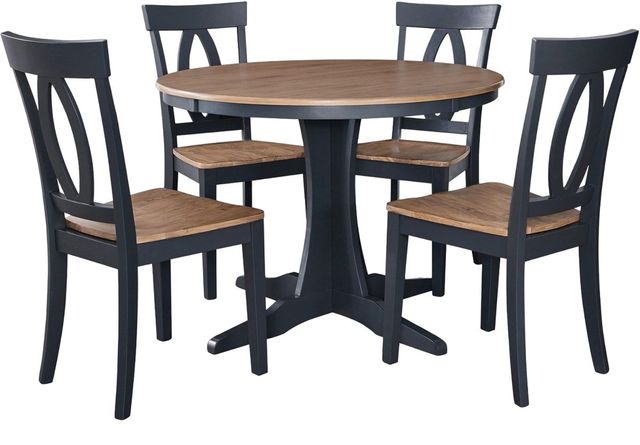 Signature Design by Ashley® Landocken 5-Piece Brown/Blue Dining Table ...