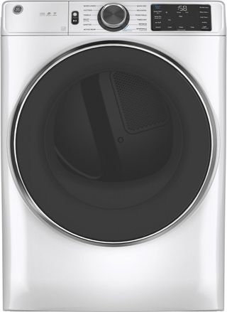 GE® 7.8 Cu. Ft. White Smart Front Load Gas Dryer