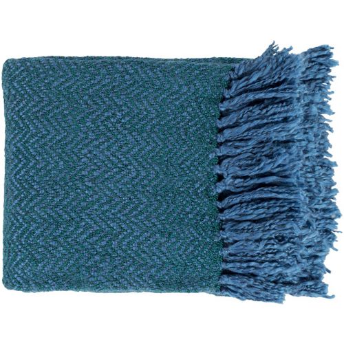 Surya Trina Bright Blue 50"x60" Throw Blanket