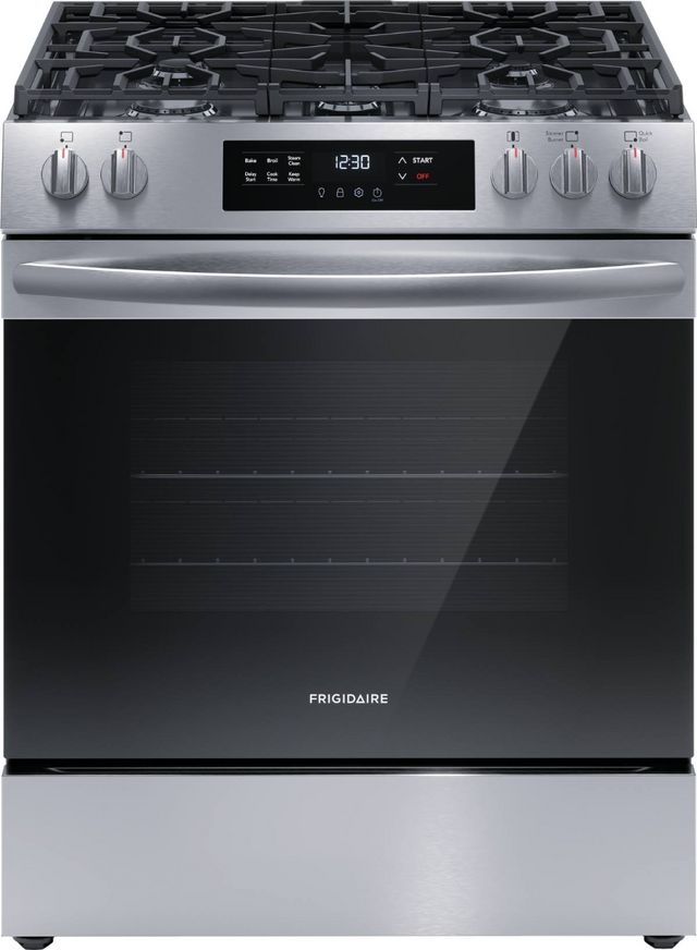 Frigidaire® 30" Stainless Steel Freestanding Gas Range with Front Controls-0