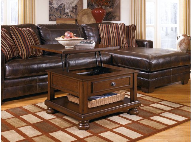 Signature Design by Ashley® Porter 3-Piece Rustic Brown Living Room Table Set 3