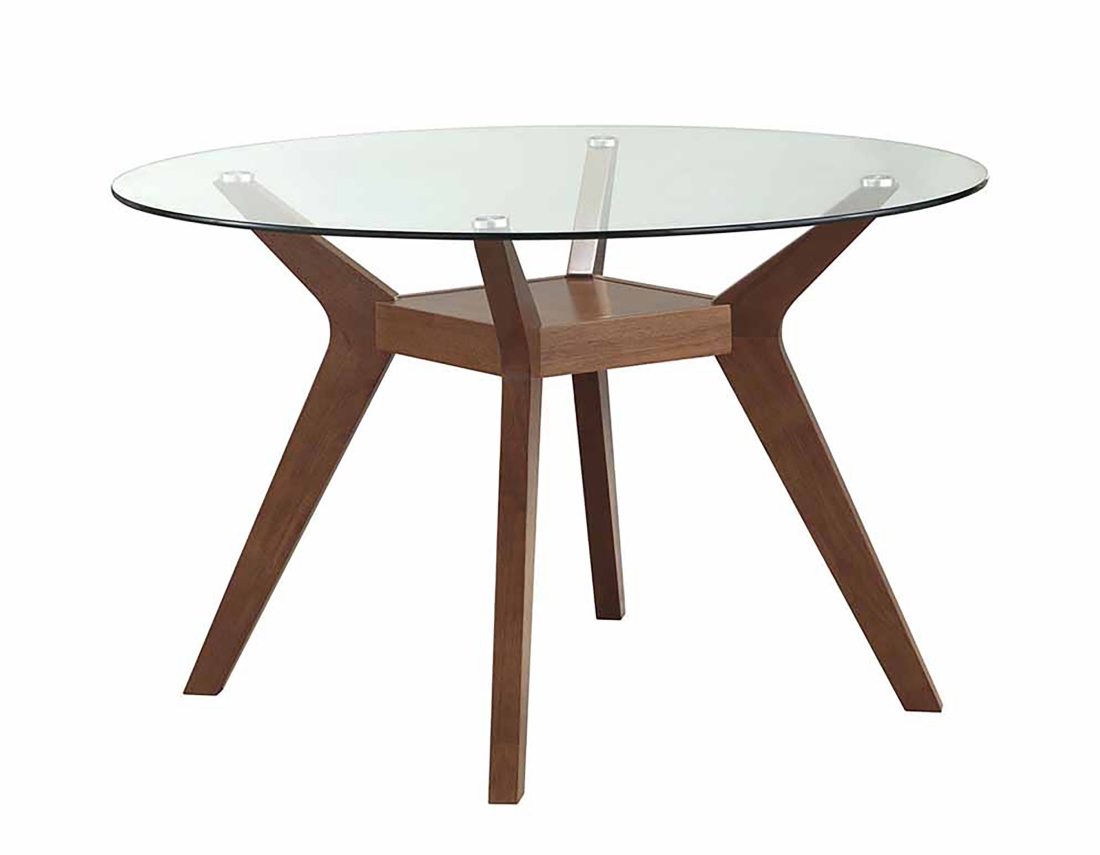 Coaster® Paxton Nutmeg Round Glass Top Dining Table