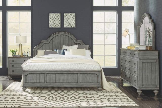 Flexsteel® Plymouth® Distressed Graywash King Bed 3