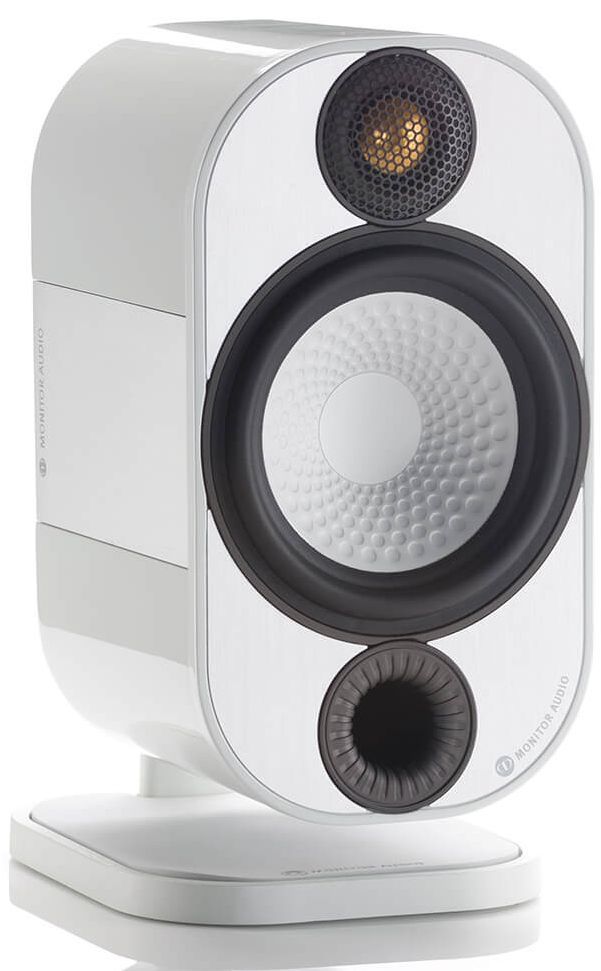 Monitor Audio Apex Series Metallic Pearl White High Gloss Bookshelf Speaker 1
