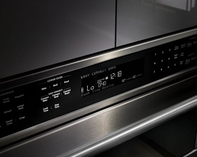 KitchenAid® 30" Black Stainless Steel with PrintShield™ Finish Oven/Micro Combo Electric Wall Oven 7