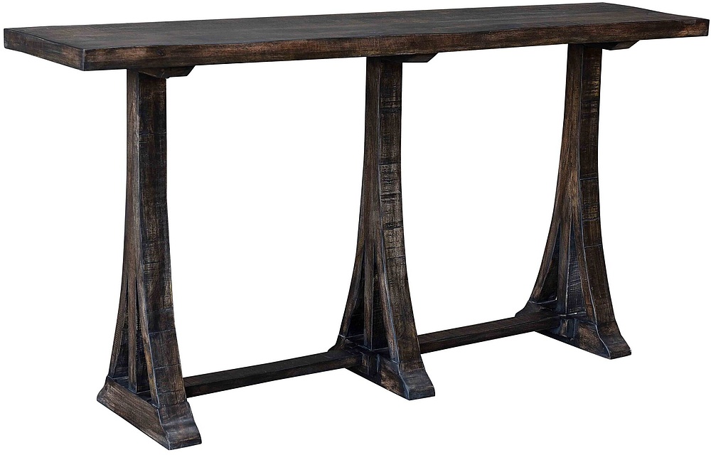 Crestview Collection Alpine Ridge Tall Burnished Mango Wood Console Table