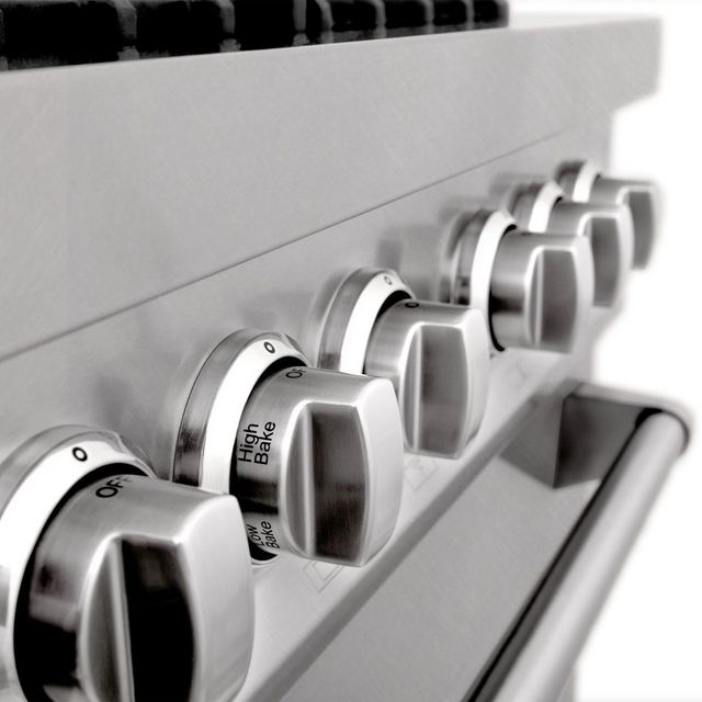 ZLINE 48" DuraSnow® Stainless Steel Pro Style Dual Fuel Range 9