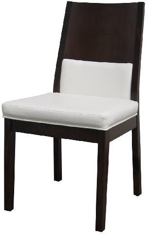 Chaise d'appoint en tissu brun foncé/blanc VieBois®