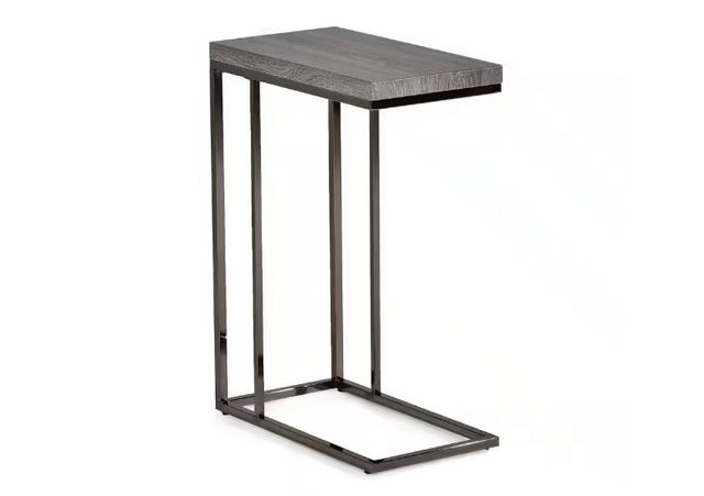 Lucia Black Nickel Chairside End Table