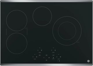 GE® 30" Stainless Steel on Black Electric Cooktop