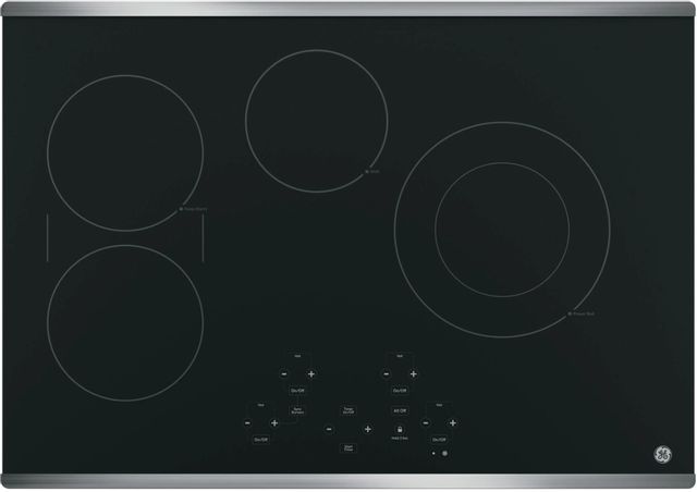 GE® 30" Stainless Steel on Black Electric Cooktop-0