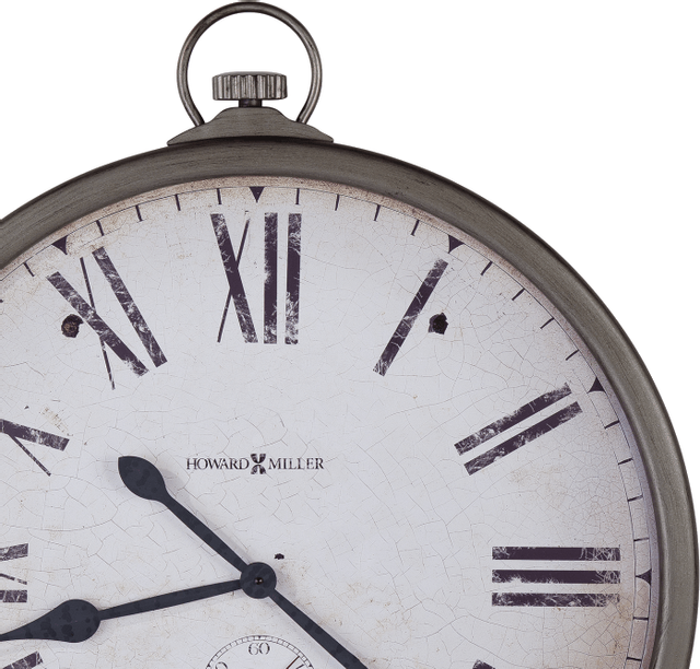 Howard Miller® Gallery Pocket Watch 30" Antique Nickel Wall Clock-1