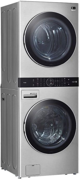 LG Studio WashTower™ 5.0 Cu. Ft. Washer, 7.4 Cu. Ft. Dryer Noble Steel Stack Laundry 2