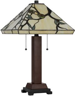 Cal® Lighting & Accessories Tiffany Dark Bronze/Wood Table Lamp