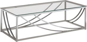 Coaster® Chrome Glass Top Rectangular Coffee Table Accents