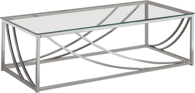 Coaster® Chrome Glass Top Rectangular Coffee Table Accents-0