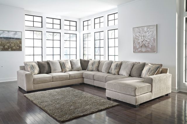 Benchcraft® Ardsley 5-Piece Pewter Sectional with Chaise 12