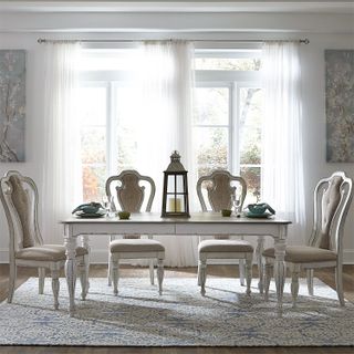 Liberty Furniture Magnolia Manor 5 Piece Antique White Rectangular Table Set
